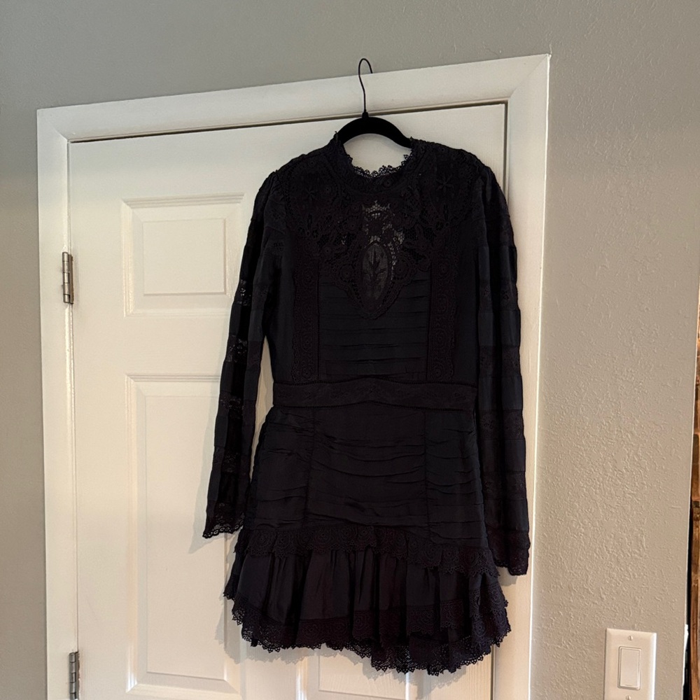 EUC Loveshack fancy dress navy/black size 4